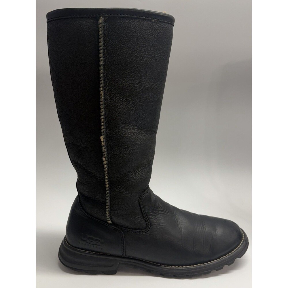 UGG Brooks Tall Boots Women's Size 8 Black Shearling Leather 5490 Winter - Picture 4 of 15